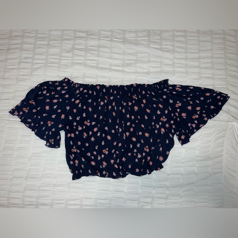 Floral off the shoulder crop top